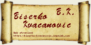 Biserko Kvačanović vizit kartica